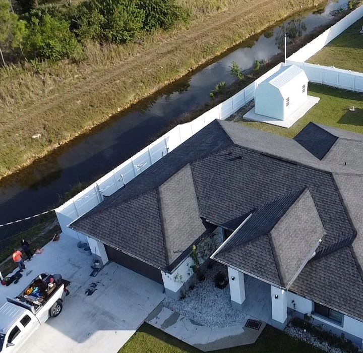 top view of a roof replacement